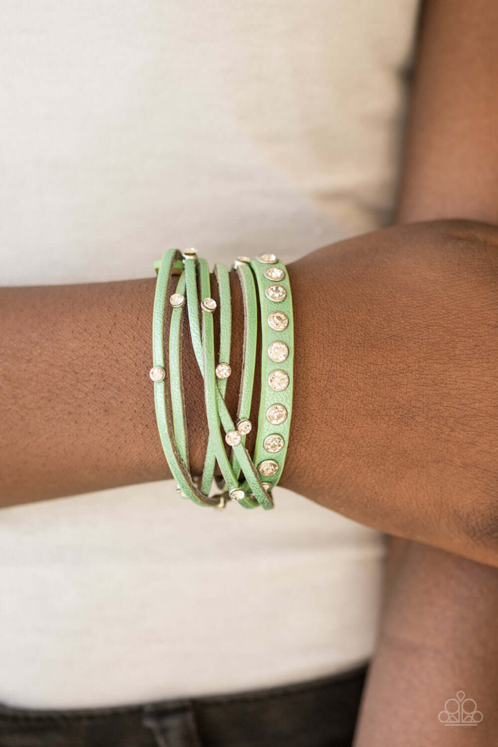 Paparazzi Accessories ✽ CATWALK It Off - Green Bracelet✽Flat Rate Ship $4.50✽ - Image #2