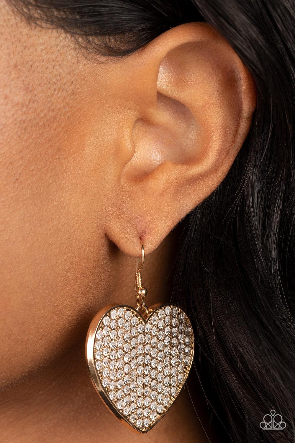 Paparazzi Accessories ❋Romantic Reign - Gold Earrings❋ Flat Rate Ship $4.50❋ - Image #2
