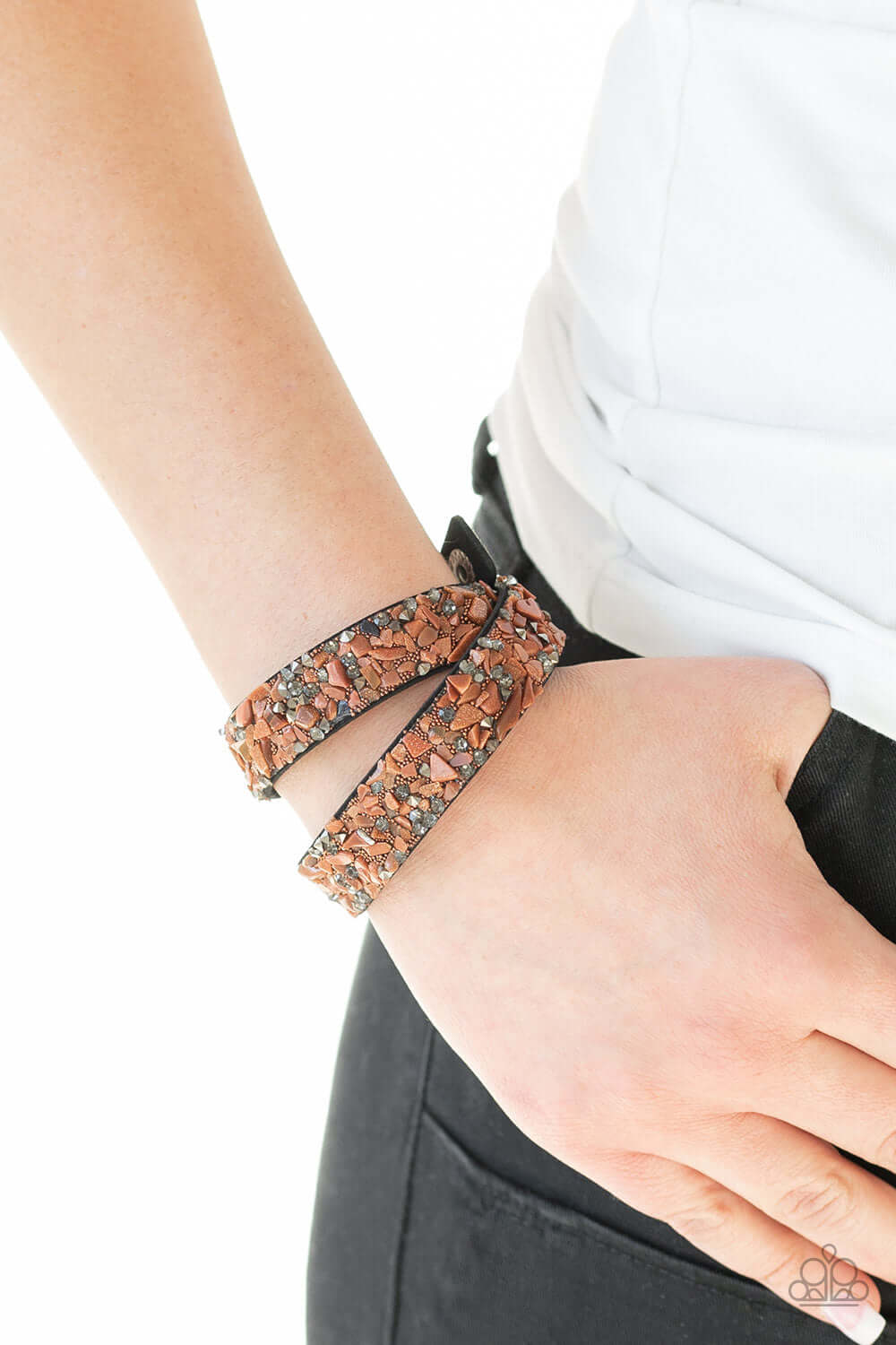 Paparazzi Accessories ✽ CRUSH Hour - Brown Bracelet✽Flat Rate Ship $4.50✽ - Image #2