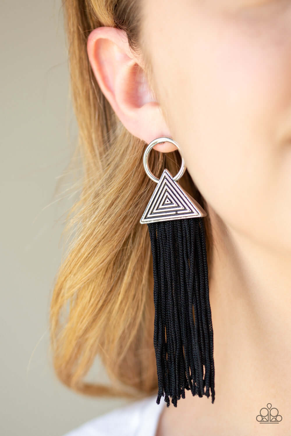 Paparazzi Accessories ✽ Oh My GIZA - Black Post Earrings✽Flat Rate Ship $4.50✽ - Image #2