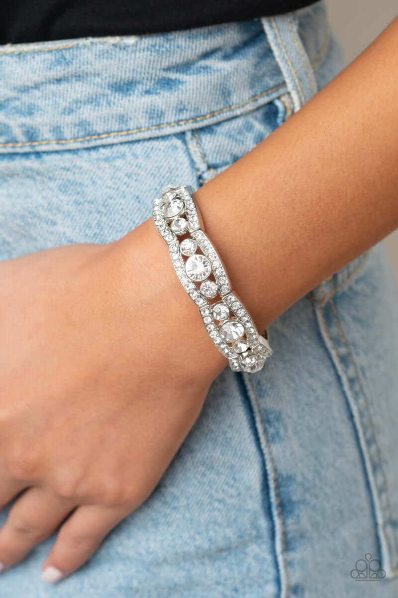 Paparazzi Accessories ❋Easy On The ICE - White Bracelet❋ Flat Rate Ship $4.50❋ - Image #2