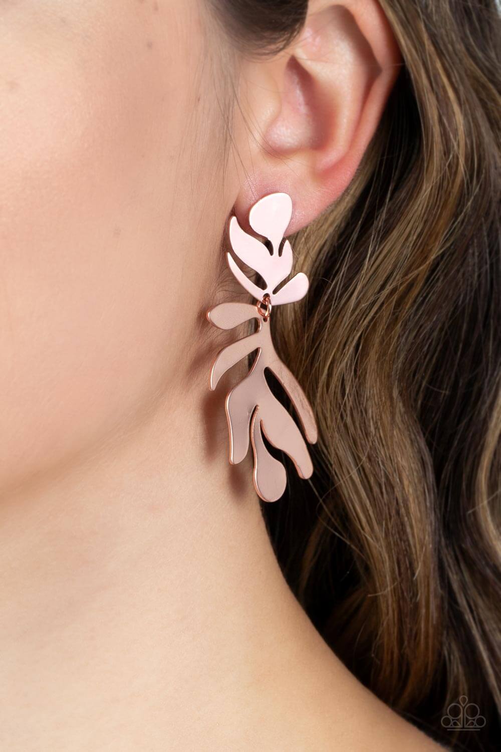 Paparazzi Accessories ❋Palm Picnic - Copper Post Earrings❋ Flat Rate Ship $4.50❋ - Image #2