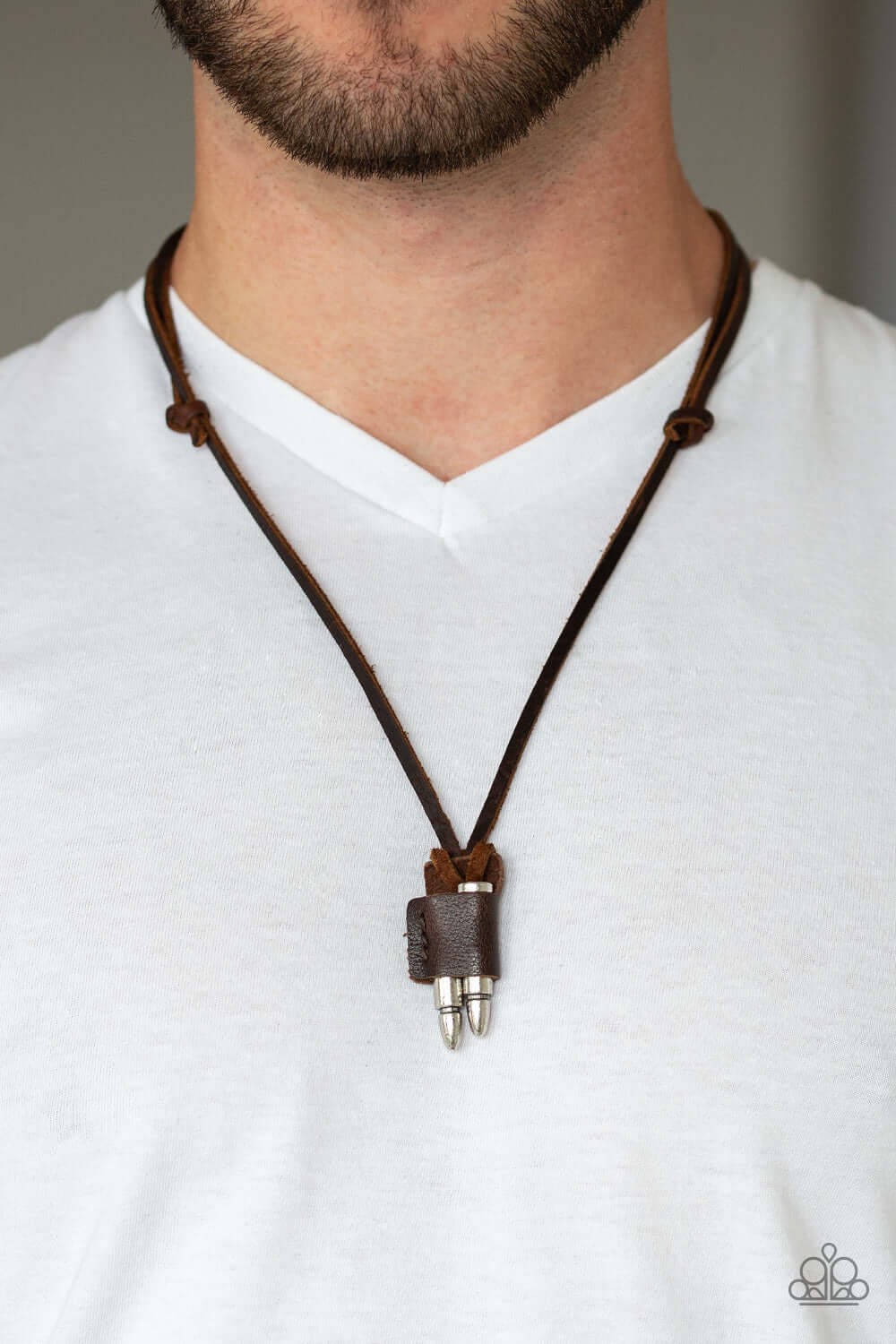 Paparazzi Accessories ✽ Dodge a Bullet - Brown Mens Necklace✽Flat Rate Ship $4.50✽ - Image #2