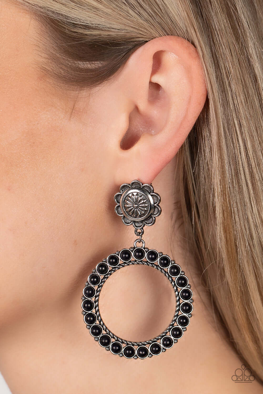 Paparazzi Accessories ❋Playfully Prairie - Black Post Earrings❋ Flat Rate Ship $4.50❋ - Image #2