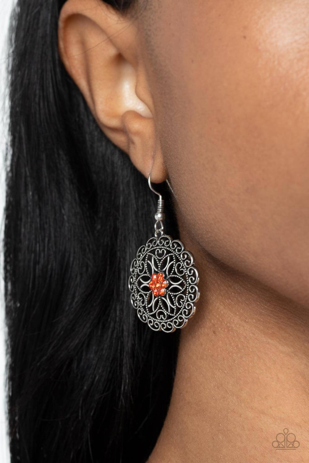 Paparazzi Accessories ❋Flower Shop Sparkle - Orange Earrings❋ Flat Rate Ship $4.50❋ - Image #2