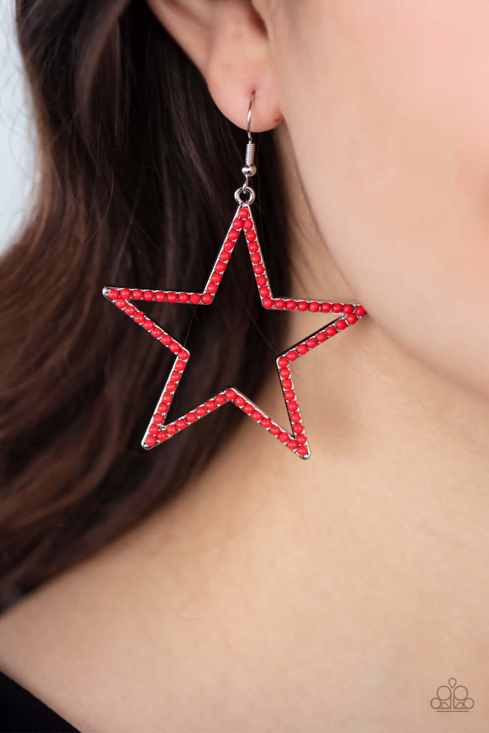 Paparazzi Accessories ✽ Count Your Stars - Red Earrings✽Flat Rate Ship $4.50✽ - Image #2
