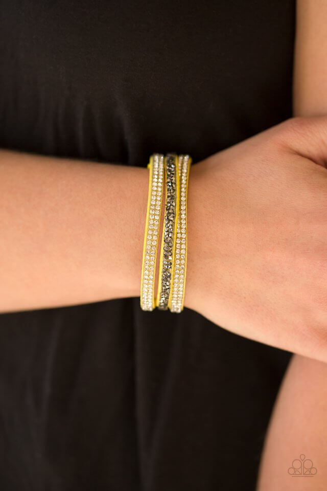 Paparazzi Accessories ❋Mega Glam - Yellow Bracelet❋ Flat Rate Ship $4.50❋ - Image #2