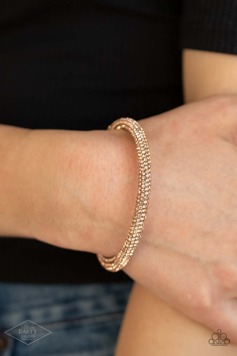 Paparazzi Accessories ✽Stageworthy Sparkle - Rose Gold Bracelet✽Flat Rate Ship $4.50✽ - Image #2