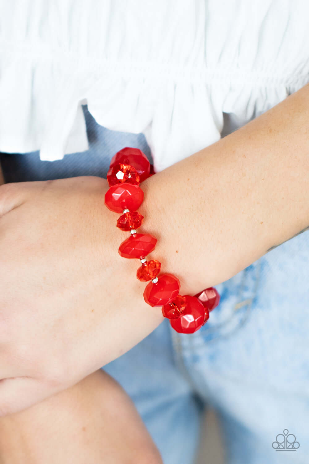 Paparazzi Accessories ❋Keep GLOWING Forward - Red Bracelet❋ Flat Rate Ship $4.50❋ - Image #2