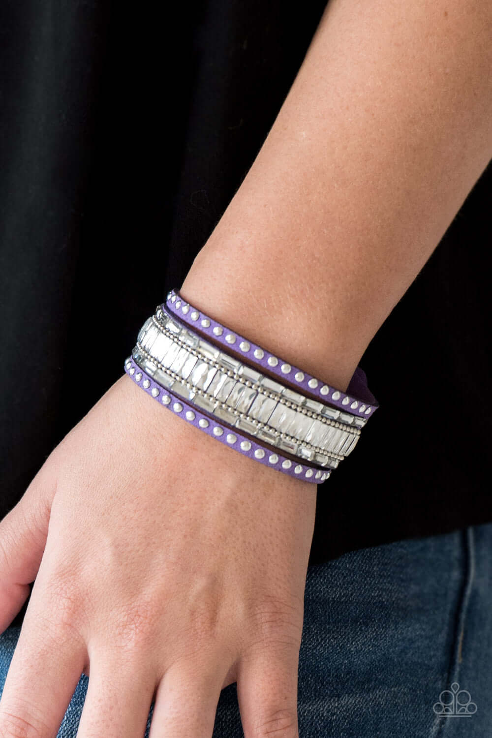 Paparazzi Accessories ✽ Rock Star Rocker - Purple Bracelet✽Flat Rate Ship $4.50✽ - Image #2