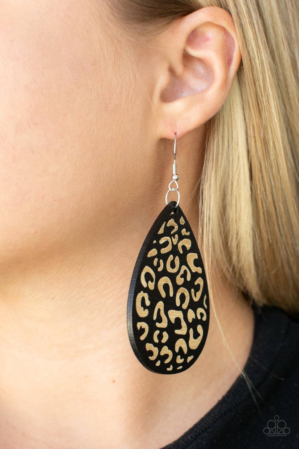 Paparazzi Accessories ❋Suburban Jungle - Black Earrings❋ Flat Rate Ship $4.50❋ - Image #2