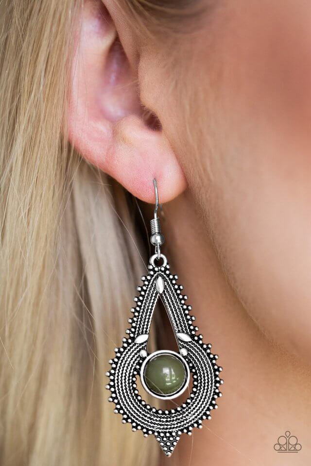 Paparazzi Accessories ✽Zoomin Zumba - Green Earrings✽Flat Rate Ship $4.50✽ - Image #2