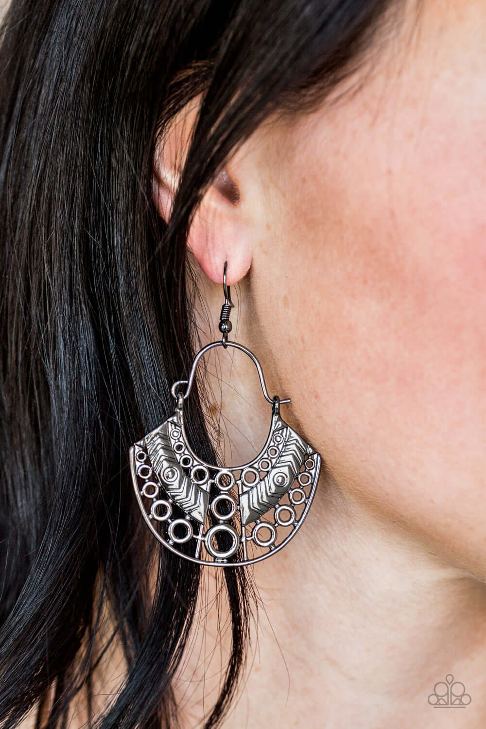 Paparazzi Accessories ✽ Indigenous Idol - Black Earrings✽Flat Rate Ship $4.50✽ - Image #2