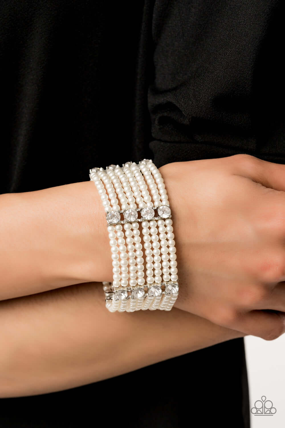 Paparazzi Accessories ✽ Get In Line - White Bracelet✽Flat Rate Ship $4.50✽ - Image #2