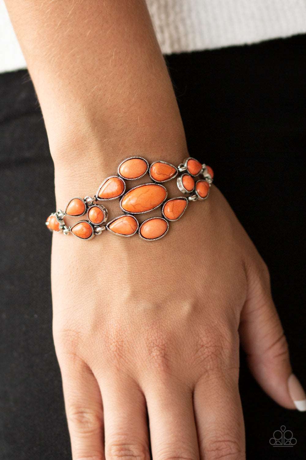 Paparazzi Accessories ✽ Blooming Prairies - Orange Bracelet✽Flat Rate Ship $4.50✽
