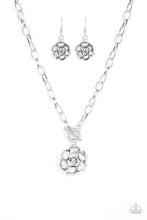 Load image into Gallery viewer, brought✽to✽you✽by✽blingflingbykat✽beautifully-in-bloom-silver-necklace✽paparazzi-accessories