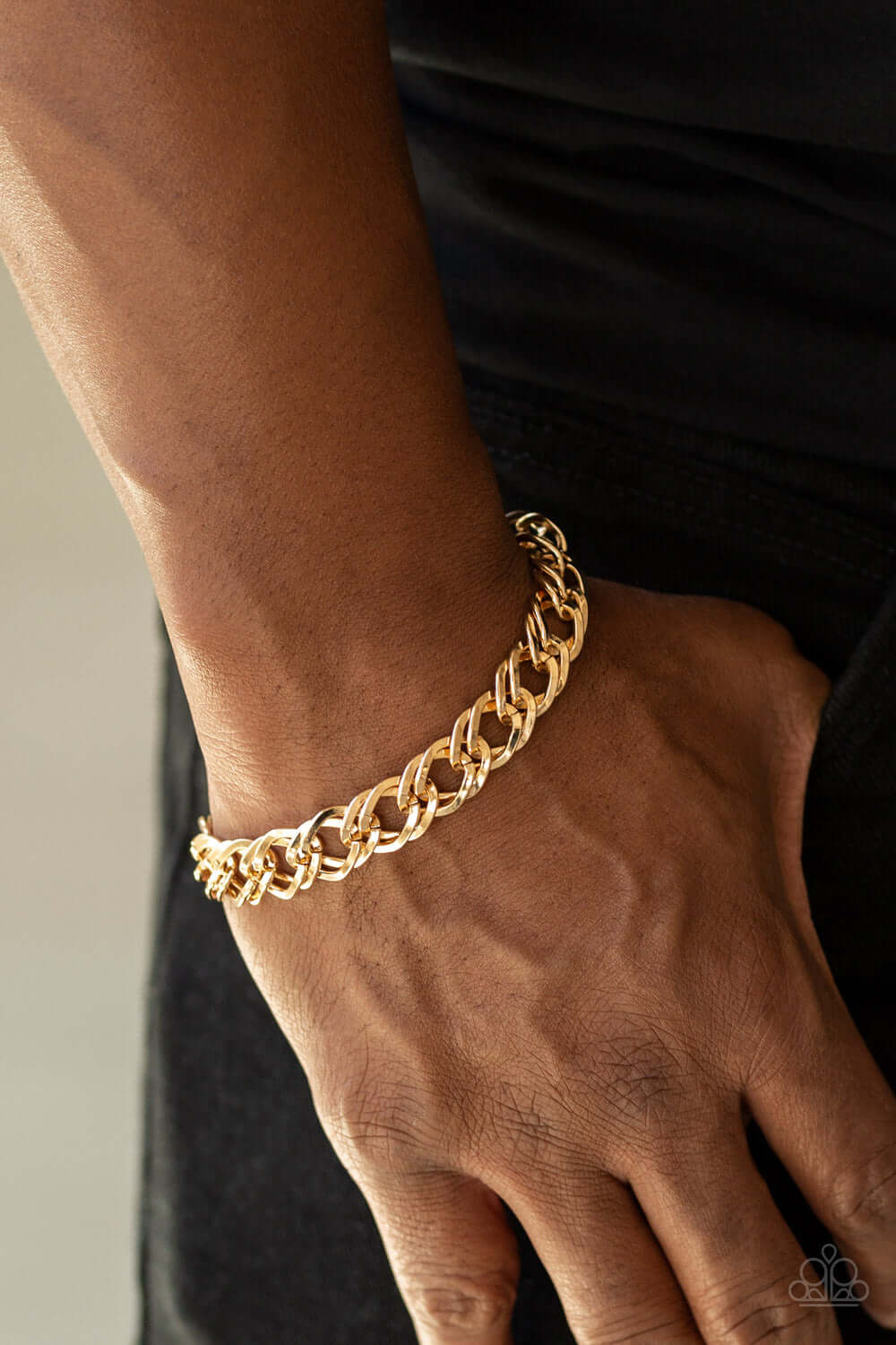 Paparazzi Accessories ✽ On The Ropes - Gold Mens Bracelet✽Flat Rate Ship $4.50✽ - Image #2