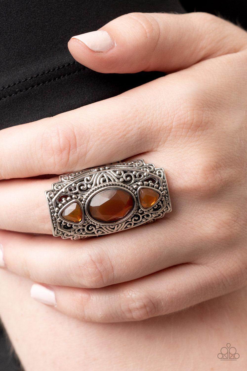 Paparazzi Accessories ❋Castle Terrace - Brown Ring❋ Flat Rate Ship $4.50❋ - Image #2