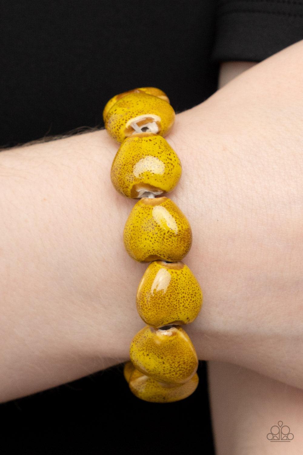Paparazzi Accessories ❋GLAZE a Trail - Yellow Bracelet❋ Flat Rate Ship $4.50❋ - Image #2