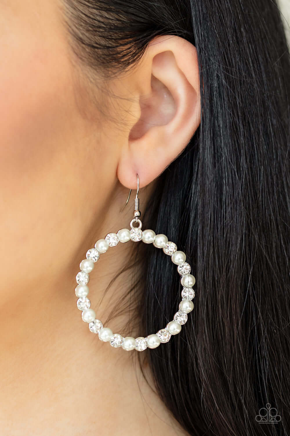 Paparazzi Accessories ✽ Pearl Palace - White Earrings✽Flat Rate Ship $4.50✽ - Image #2