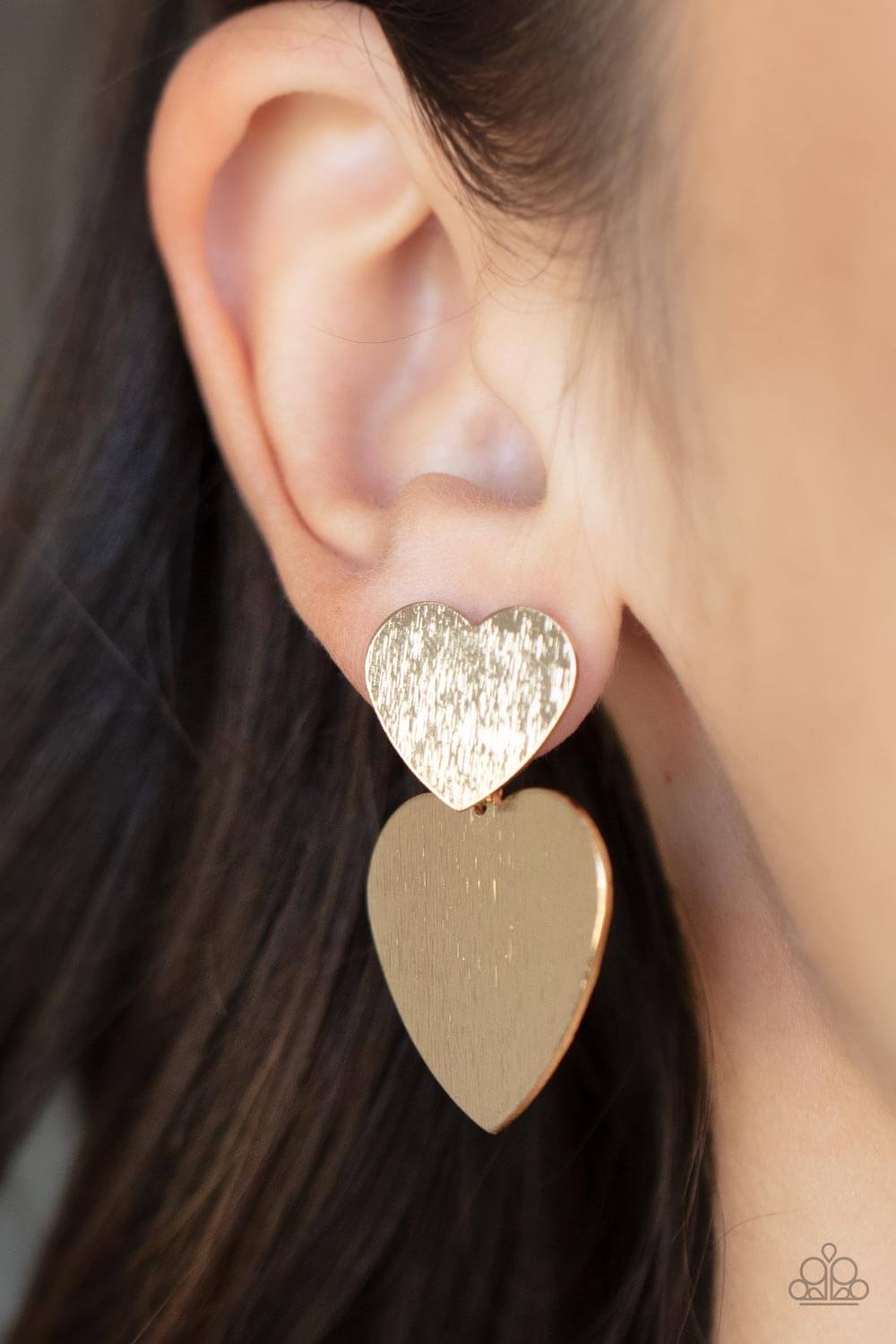 Paparazzi Accessories ❋Heart-Racing Refinement - Gold Post Earrings❋ Flat Rate Ship $4.50❋ - Image #2