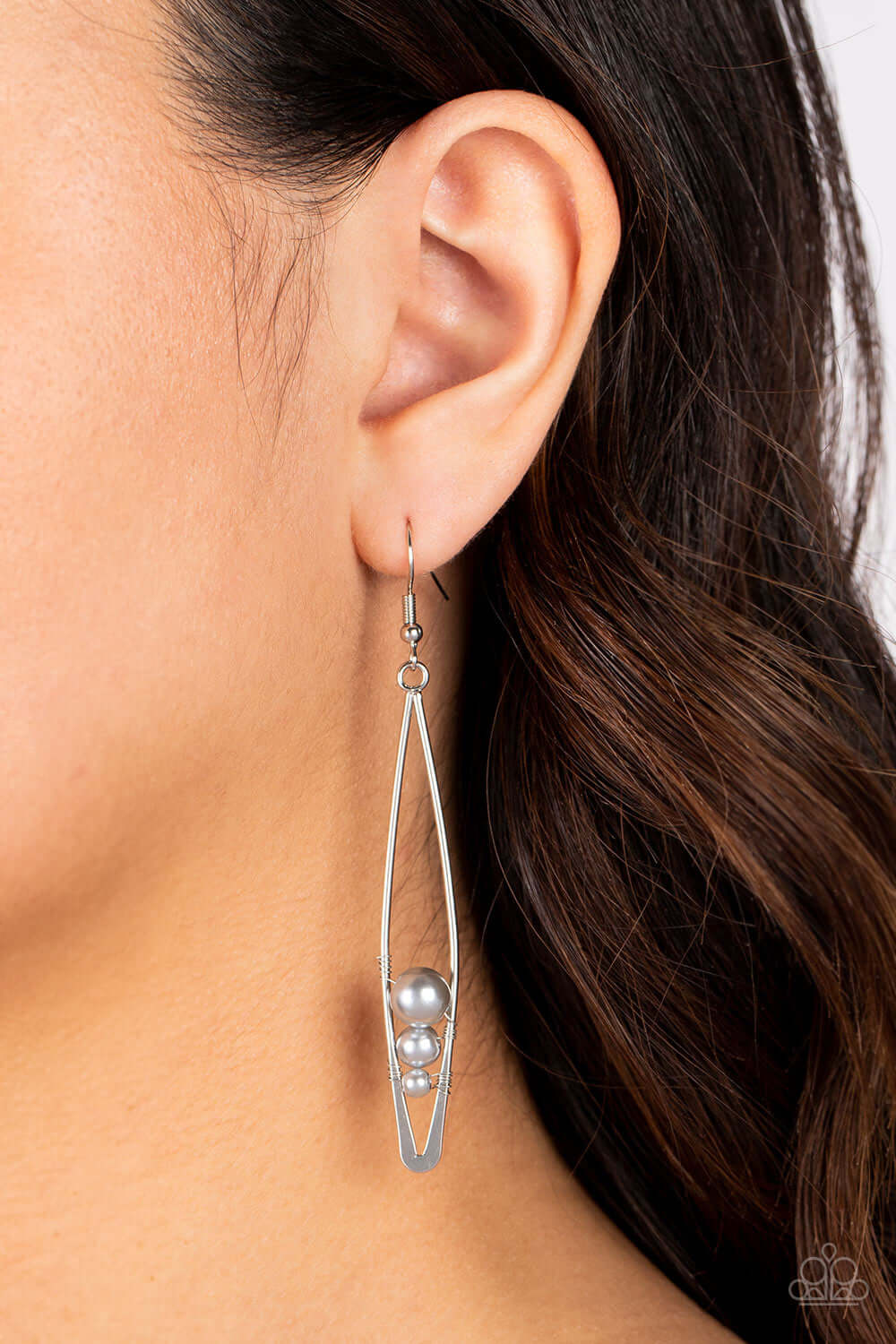 Paparazzi Accessories ❋Atlantic Allure - Silver Earrings❋ Flat Rate Ship $4.50❋ - Image #2