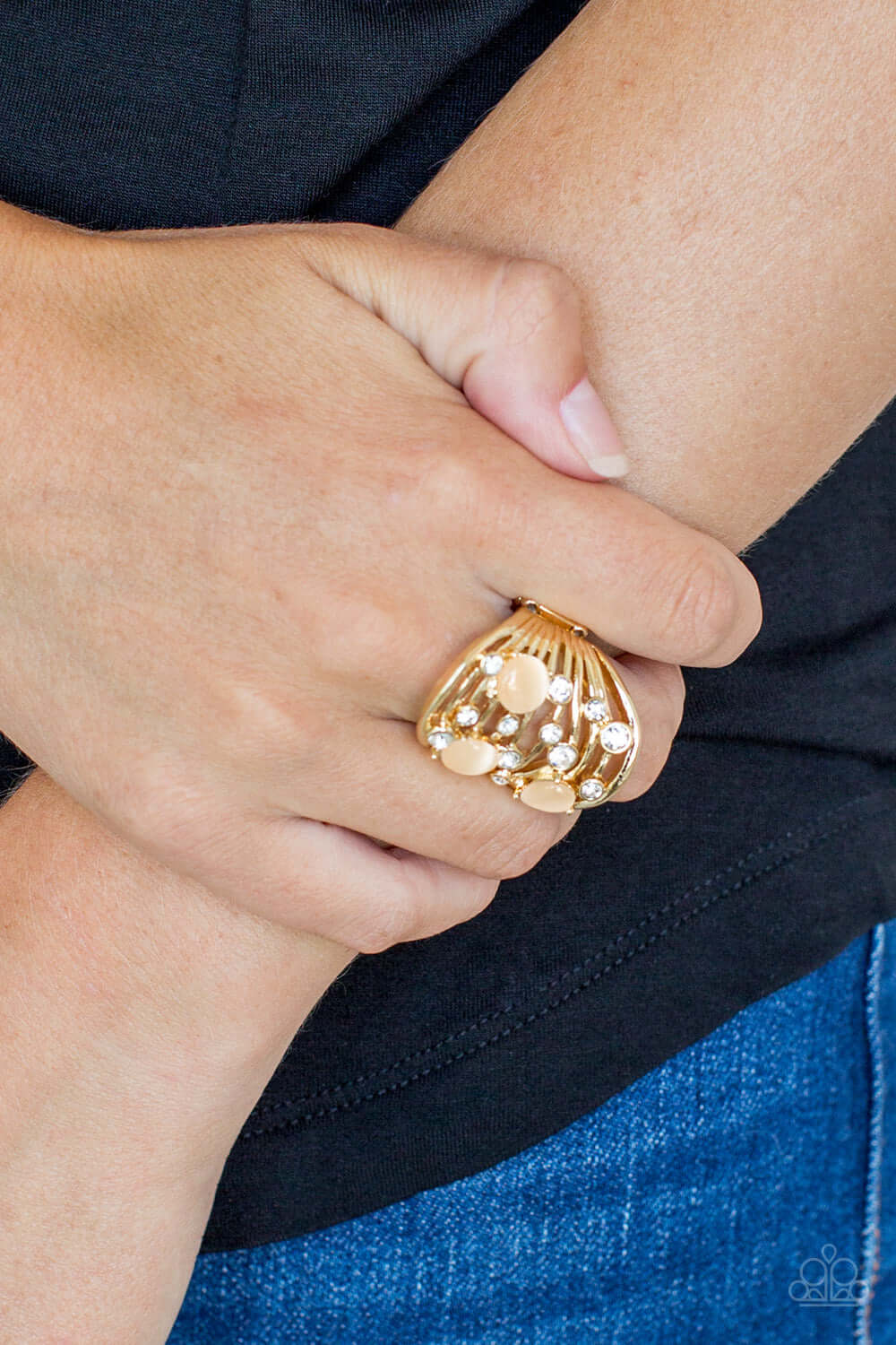 Paparazzi Accessories ✽ Clear The SWAY! - Gold Ring✽Flat Rate Ship $4.50✽ - Image #2