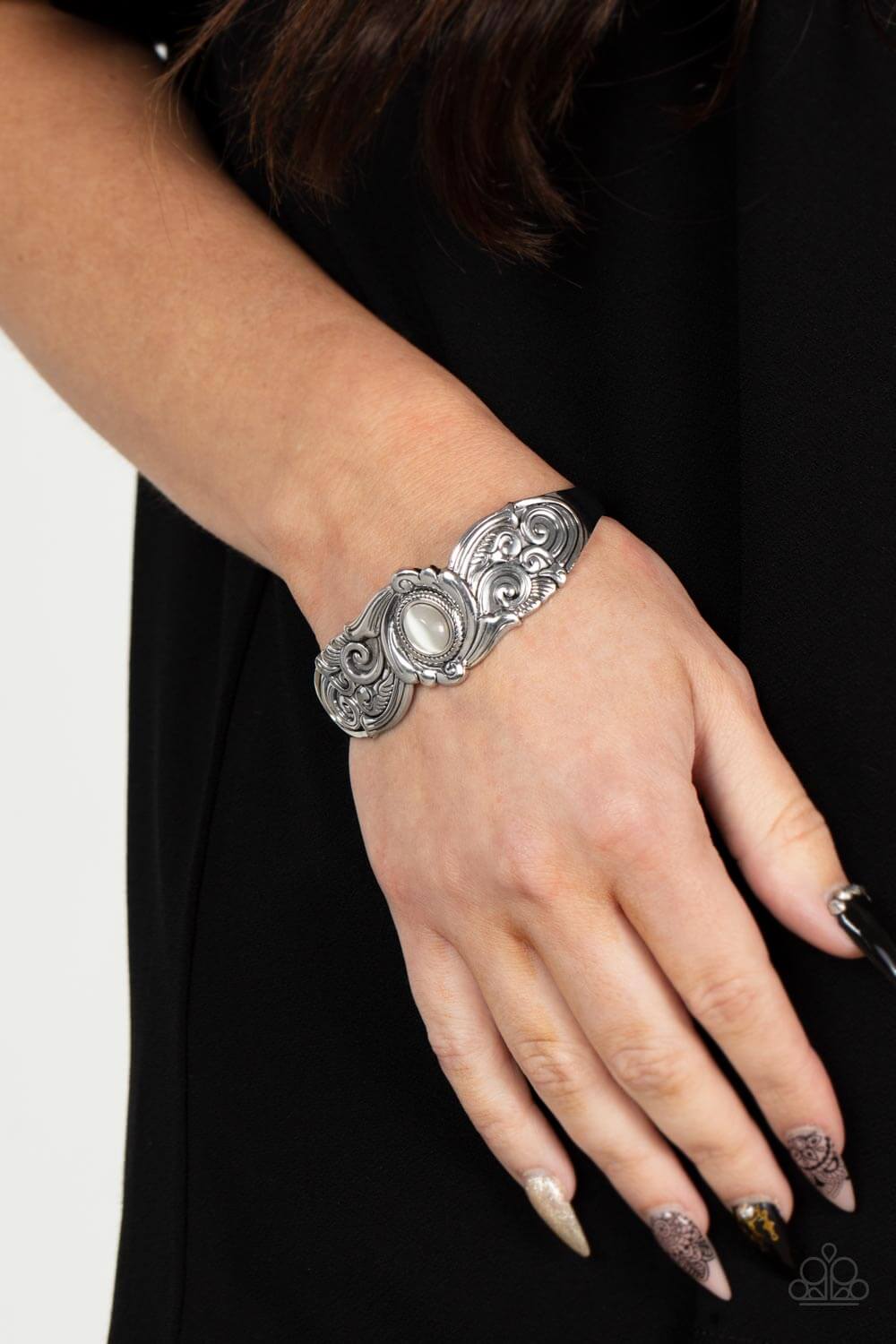 Paparazzi Accessories ❋Glowing Enchantment - White Bracelet❋ Flat Rate Ship $4.50❋ - Image #2