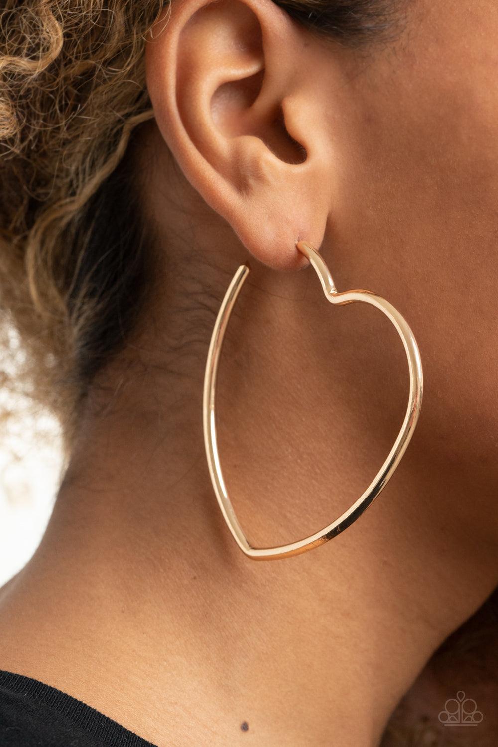 Paparazzi Accessories ❋Heartbreaker Hustle - Gold Earrings❋ Flat Rate Ship $4.50❋ - Image #2