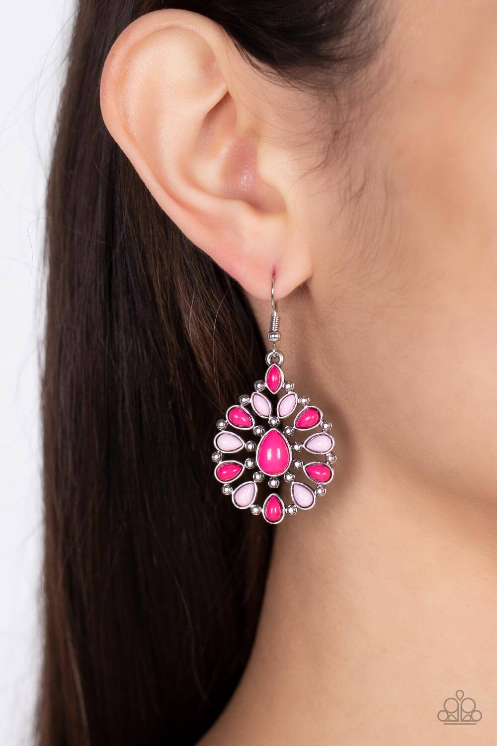 Paparazzi Accessories ❋Lively Luncheon - Pink Earrings❋ Flat Rate Ship $4.50❋ - Image #2