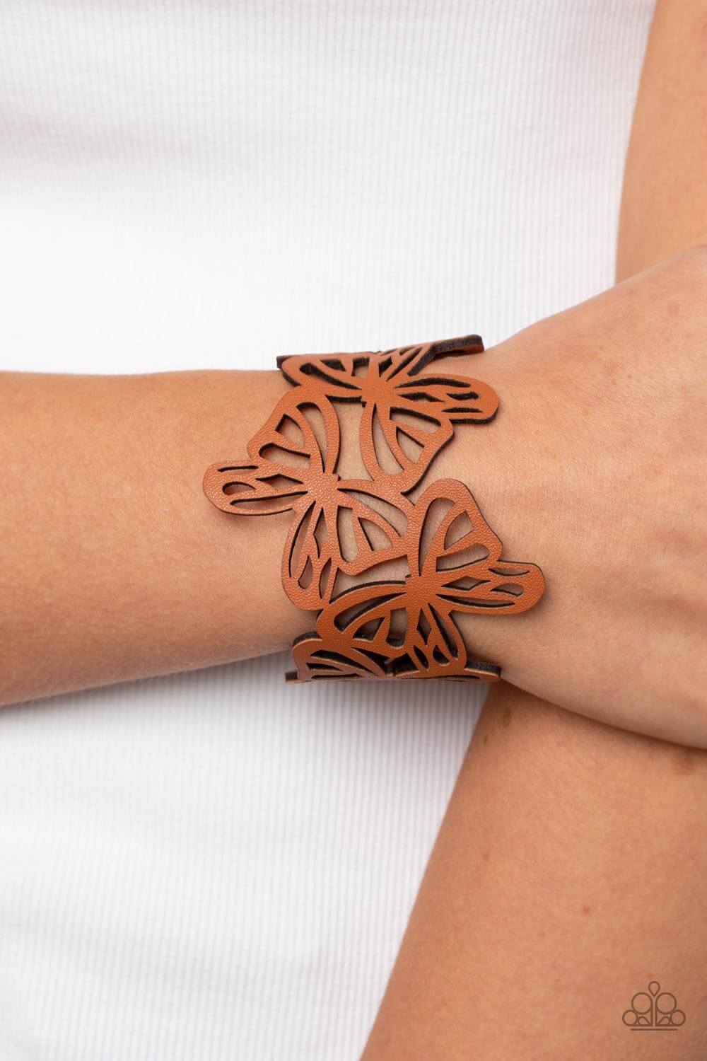 Paparazzi Accessories ❋Butterfly Breeze - Brown Bracelet❋ Flat Rate Ship $4.50❋ - Image #2