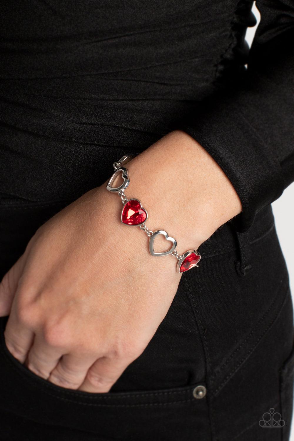 Paparazzi Accessories ❋Sentimental Sweethearts - Red Bracelet❋ Flat Rate Ship $4.50❋ - Image #2