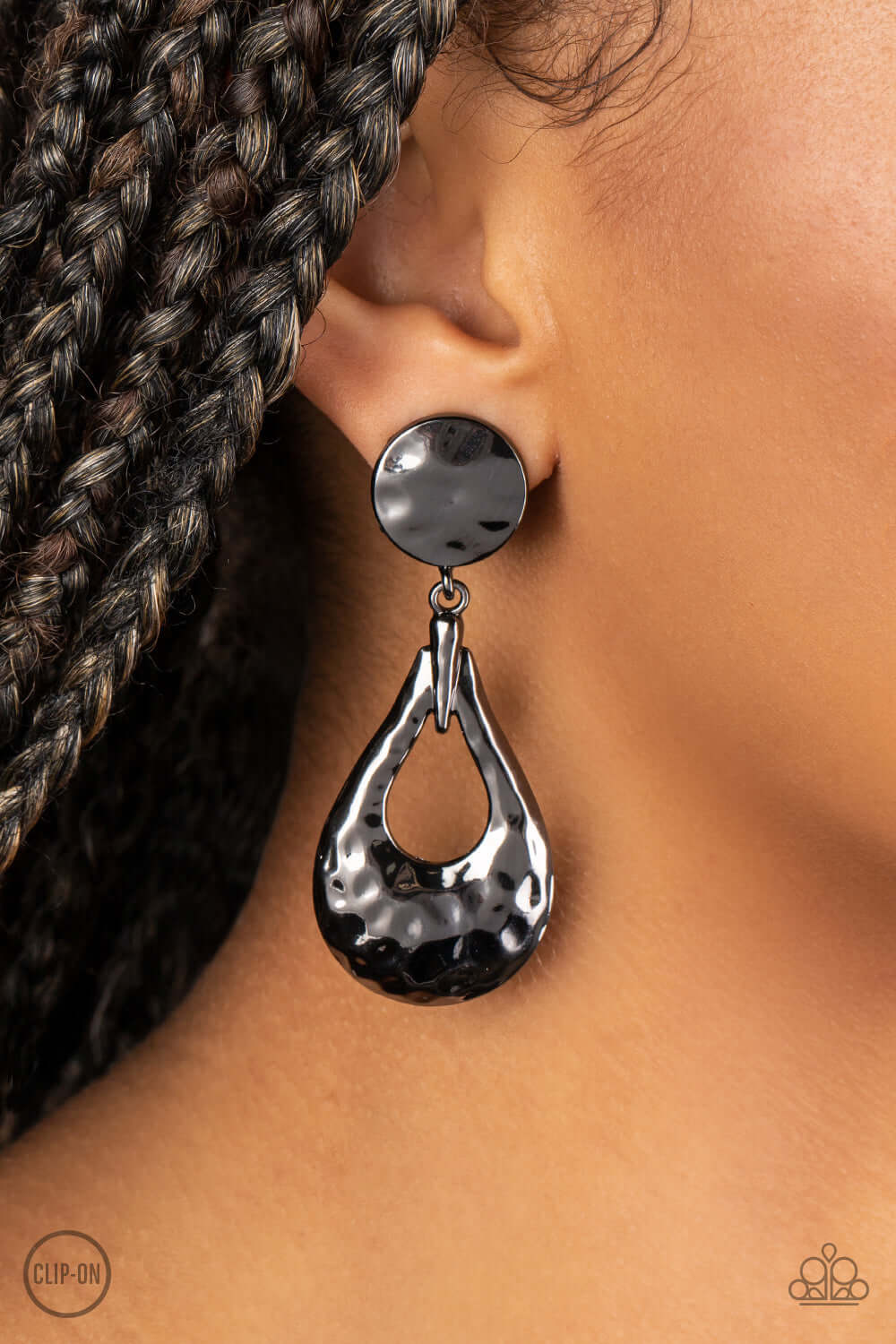 Paparazzi Accessories ❋Metallic Magic - Black Clip-On❋ Flat Rate Ship $4.50❋ - Image #2
