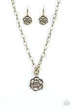 Load image into Gallery viewer, brought✽to✽you✽by✽blingflingbykat✽beautifully-in-bloom-brass-necklace✽paparazzi-accessories