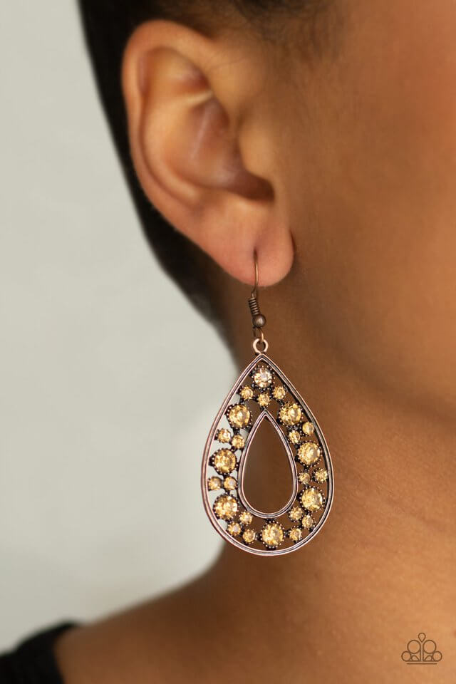 Paparazzi Accessories ❋Midnight Magic - Copper Earrings❋ Flat Rate Ship $4.50❋ - Image #2