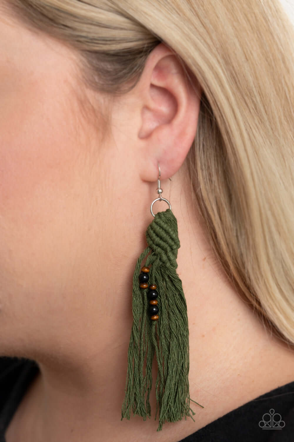 Paparazzi Accessories ✽ Beach Bash - Green Earrings✽Flat Rate Ship $4.50✽ - Image #2