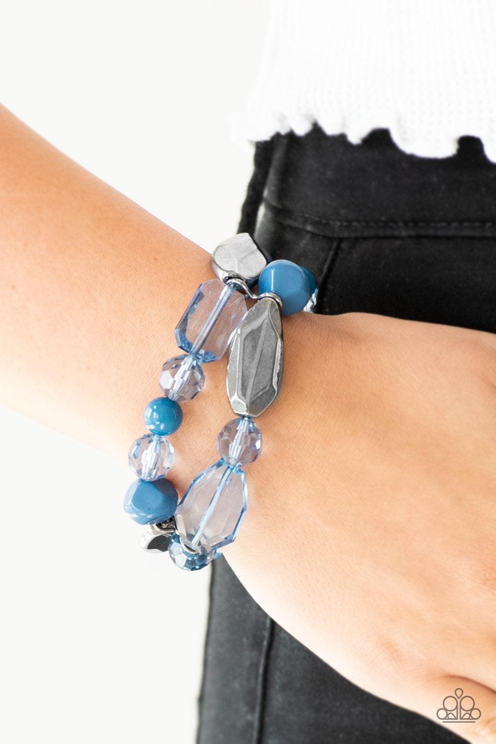 Paparazzi Accessories ✽ Rockin Rock Candy - Blue Bracelet✽Flat Rate Ship $4.50✽ - Image #2