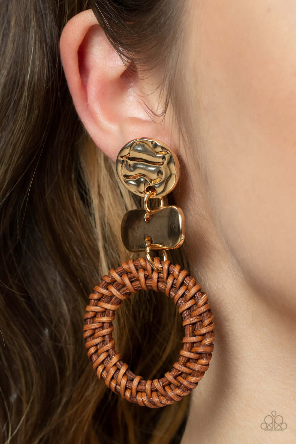 Paparazzi Accessories ❋Woven Whimsicality - Gold Post Earrings❋ Flat Rate Ship $4.50❋ - Image #2