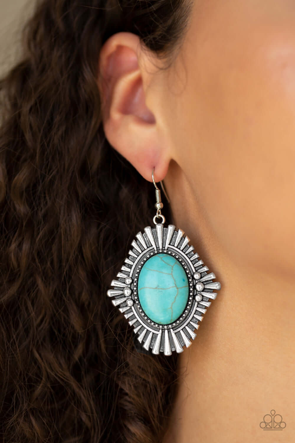 Paparazzi Accessories ✽ Easy As PIONEER - Blue Earrings✽Flat Rate Ship $4.50✽ - Image #2