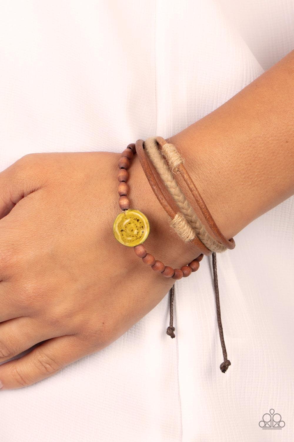 Paparazzi Accessories ❋Existential Earth Child - Yellow Bracelet❋ Flat Rate Ship $4.50❋ - Image #2