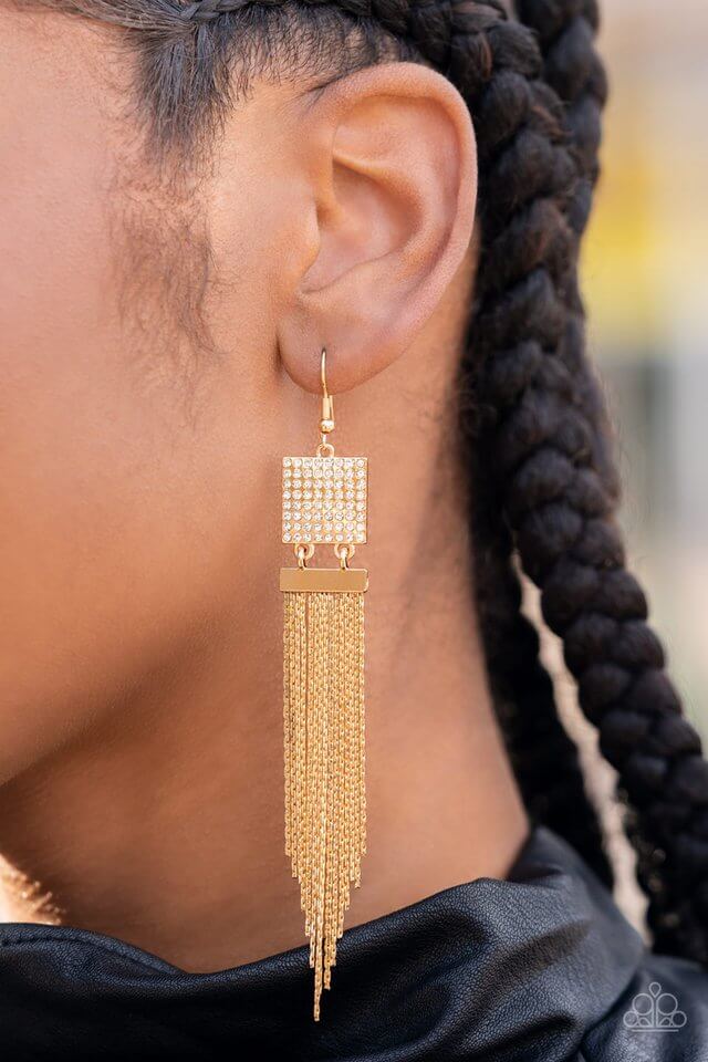Paparazzi Accessories ❋Dramatically Deco - Gold Earrings❋ Flat Rate Ship $4.50❋ - Image #2