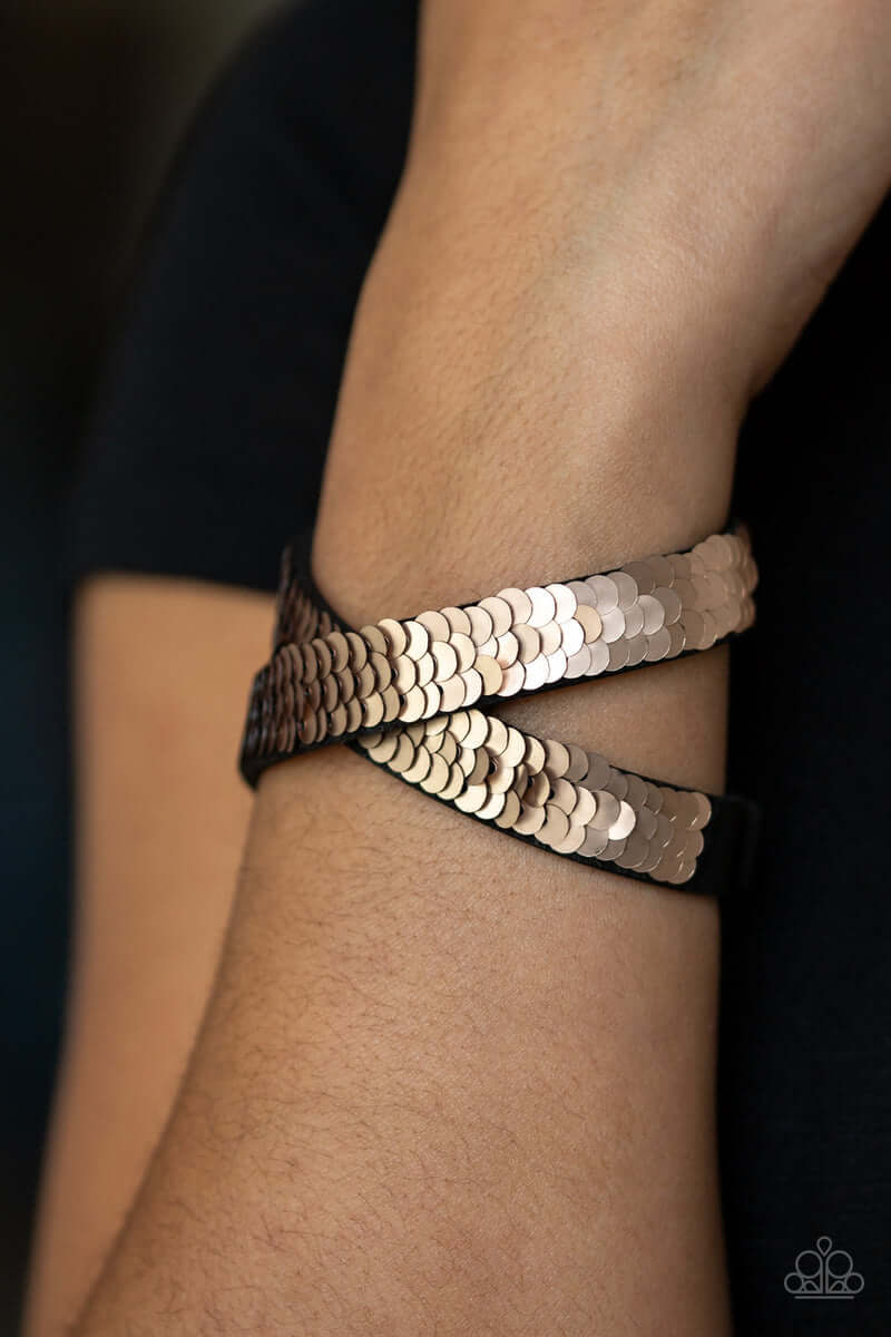Paparazzi Accessories ❋Under The SEQUINS - Rose Gold Bracelet❋ Flat Rate Ship $4.50❋ - Image #3