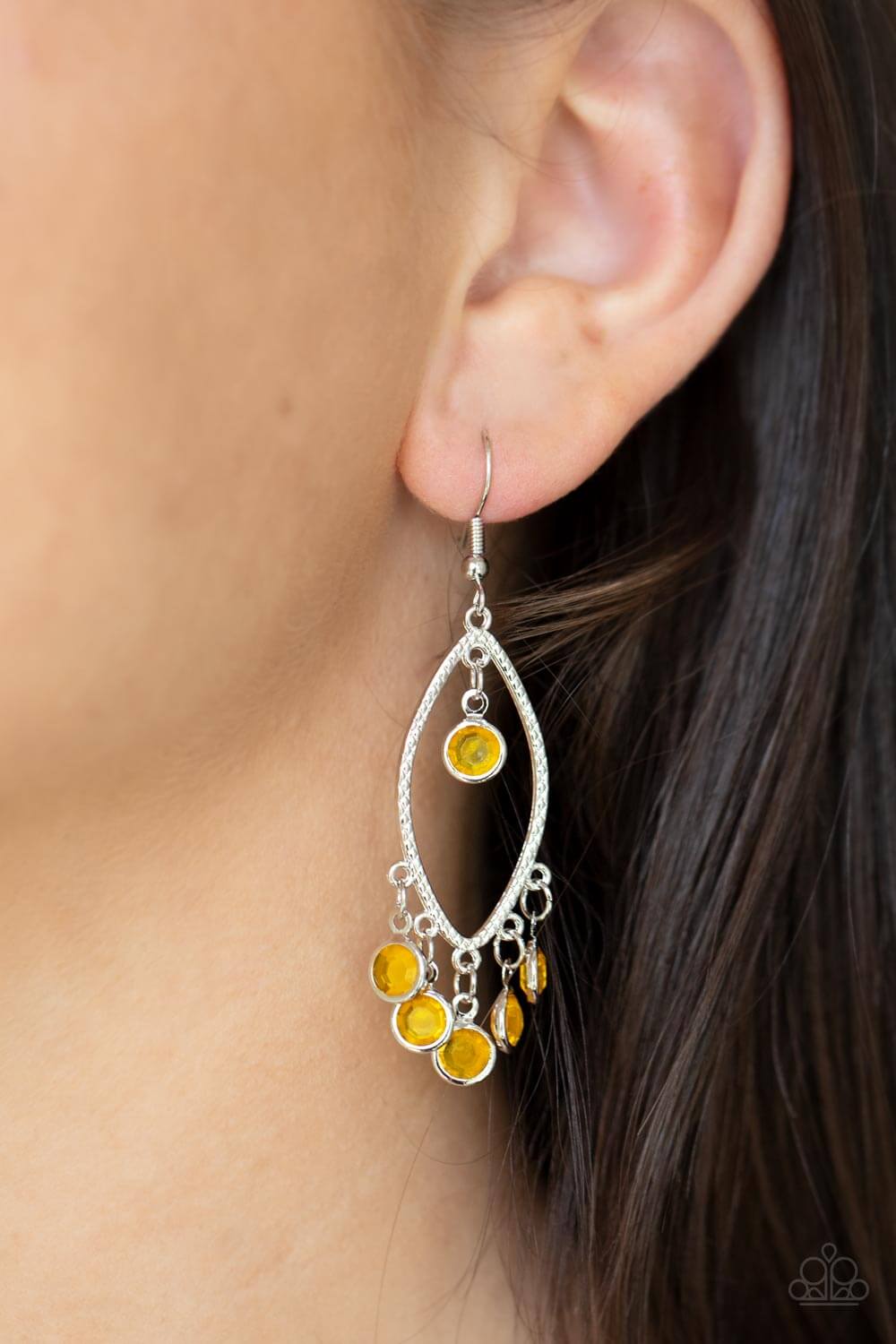 Paparazzi Accessories ❋Glassy Grotto - Yellow Earrings❋ Flat Rate Ship $4.50❋