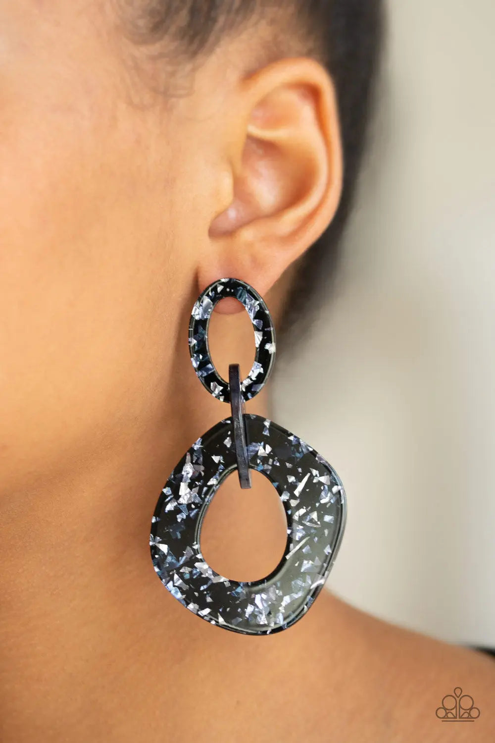 Paparazzi Accessories ✽ Confetti Congo - Blue Post Earrings✽Flat Rate Ship $4.50✽ - Image #2