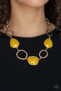 Paparazzi Accessories ✽ Haute Heirloom - Yellow Necklace✽Flat Rate Ship $4.50✽ - Image #2