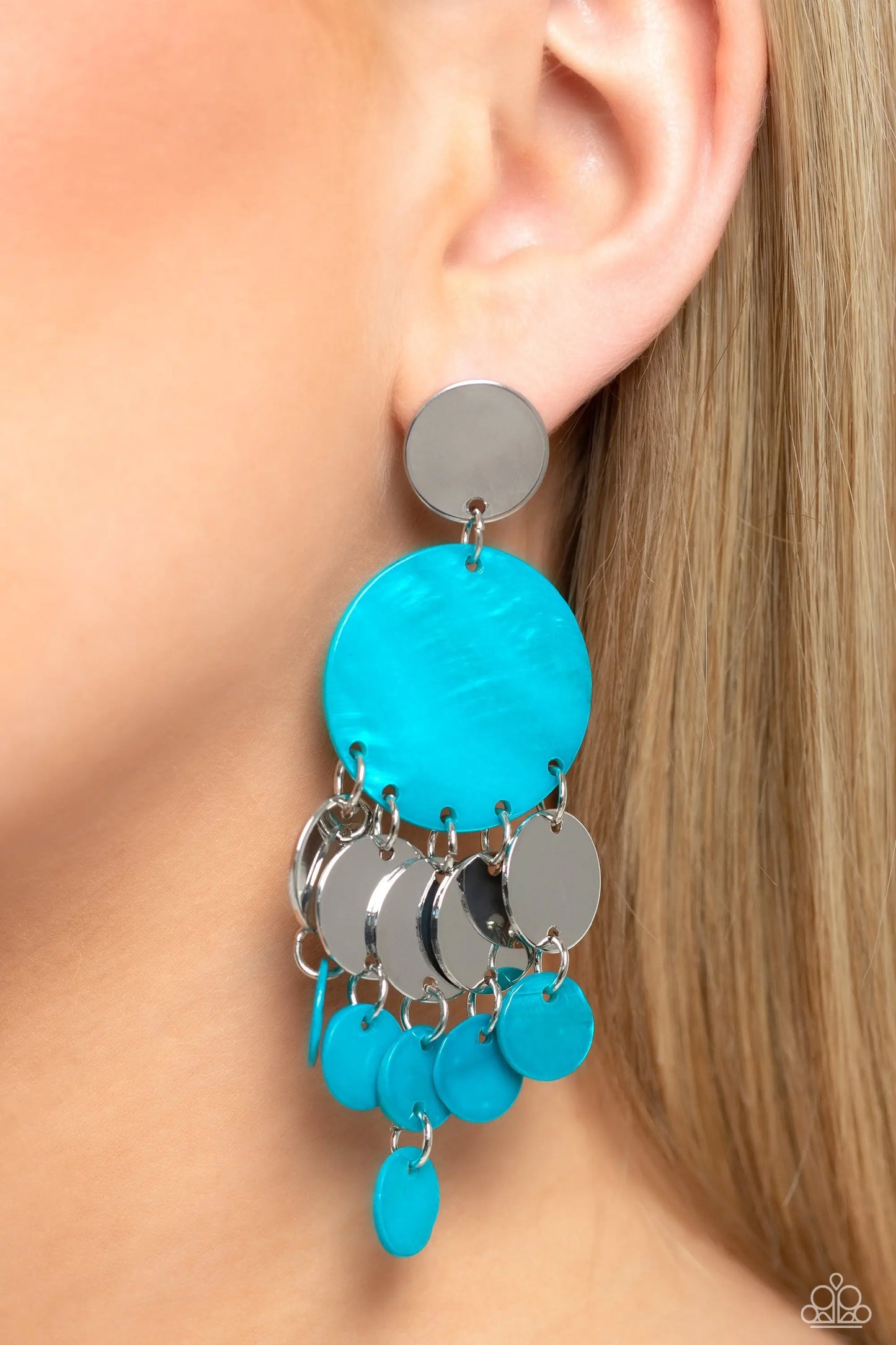 Paparazzi Accessories ❋SHELL of the Ball - Blue Post Earrings❋ Flat Rate Ship $4.50❋ - Image #2