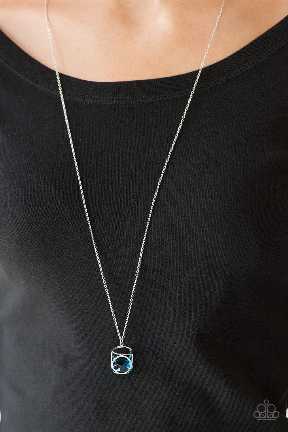 Paparazzi Accessories ✽ Pandoras Box - Blue Necklace✽Flat Rate Ship $4.50✽ - Image #2