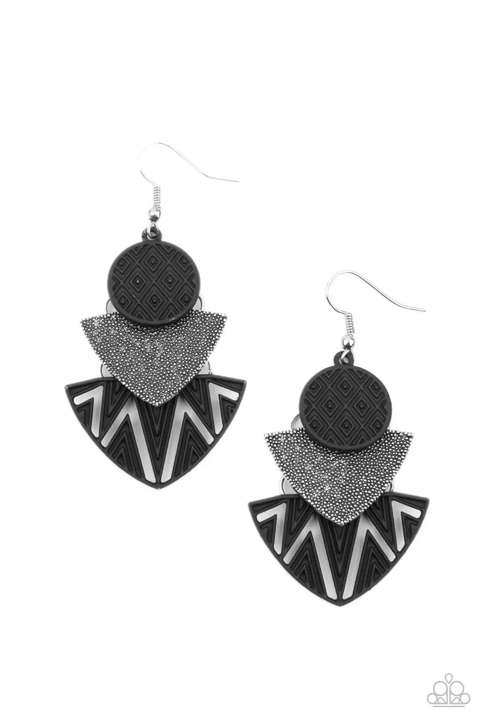 brought✽to✽you✽by✽blingflingbykat✽jurassic-juxtaposition-black-earrings-paparazzi-accessories