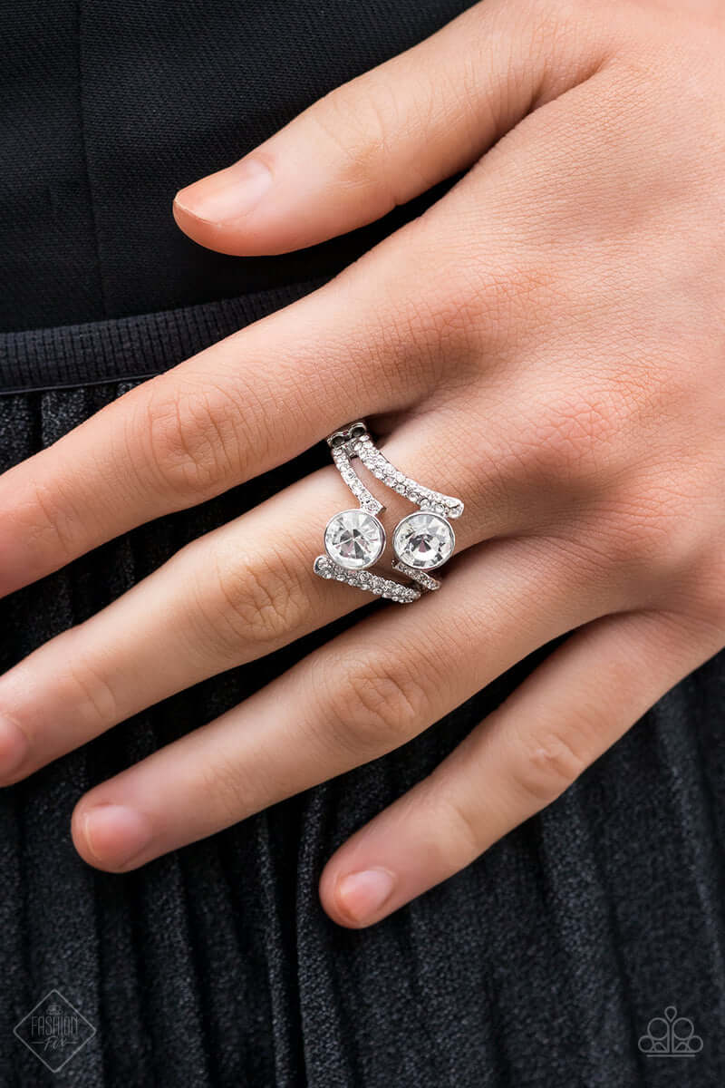 Paparazzi Accessories ❋Over The Top Glamour - White Ring❋ Flat Rate Ship $4.50❋ - Image #2