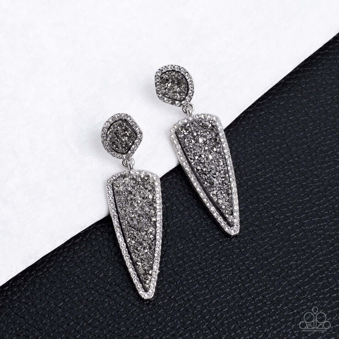Paparazzi Accessories ❋Druzy Desire - Silver Post Earrings❋ Flat Rate Ship $4.50❋ - Image #3
